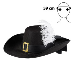 Čierna mušketierska čiapka